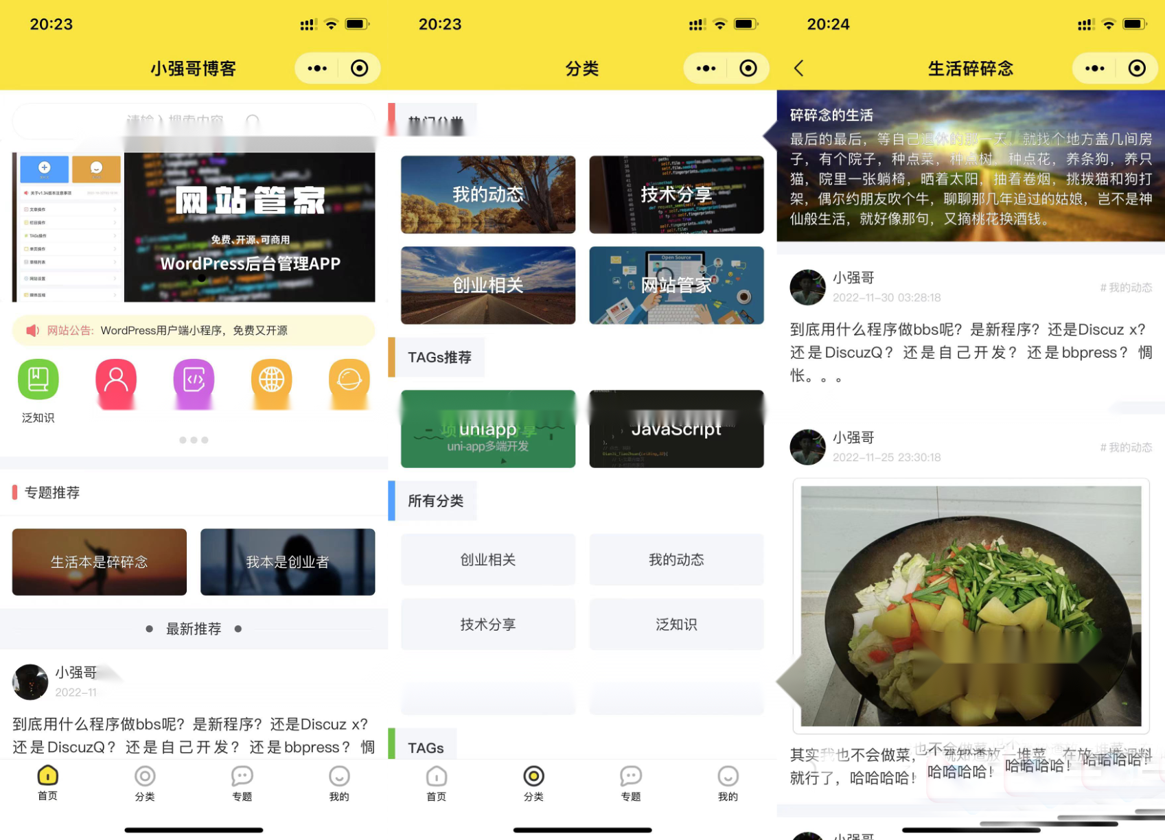 WordPress 一站式网站管理小程序源码分享